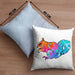 Bunte Eichhörnchen Kissen mit Füllung 40x40 Geschenk für Natur- und Tierwohlhaber (Grau) Blau Trendation