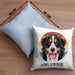 Berner Sennen Besitzer Kissen mit Füllung 40x40 Geschenk Lustiger Spruch Geschenkidee Berner Sennen Mama Papa (Grau) Blau Trendation