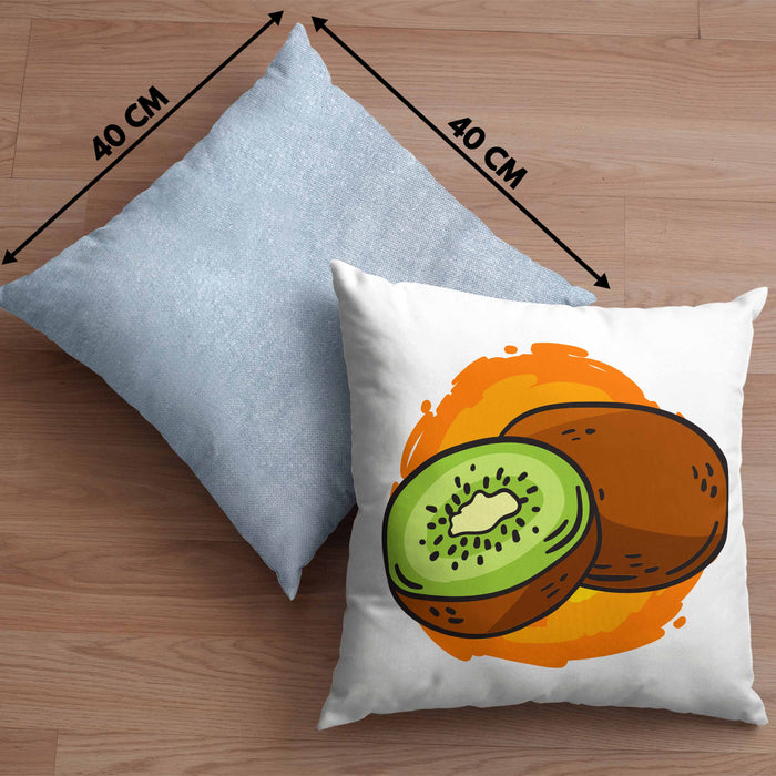 Lustige Kissen mit Füllung 40x40 mit Kiwi-Grafik Geschenk für Kiwi-Liebhaber (Grau) Blau Trendation