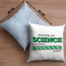 Lustige Kissen mit Füllung 40x40 "Master Of Science Loading" - Geschenkidee für Absolventen Master (Grau) Blau Trendation