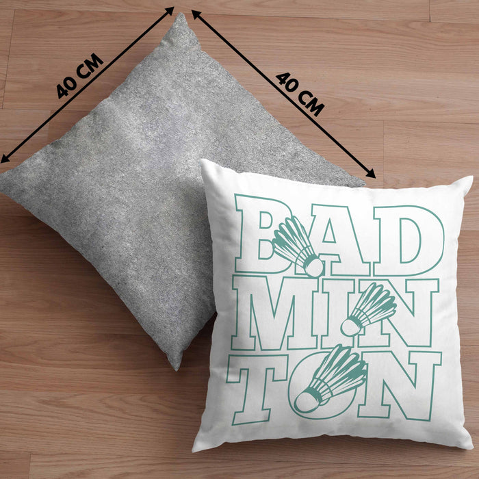 Lustige Badminton Kissen mit Füllung 40x40 Geschenk für Badmintonspieler Badminton Lehrer Coach Trainer Geschenkidee (Grau) Grau Trendation