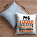 Katze Kissen mit Füllung 40x40 Geschenk Spruch Geschenkidee für Katzen-Mama Papa Katzenliebhaber Katzen Regieren Das Haus Wir Dienen Nur Als Personal (Grau) Blau Trendation