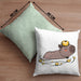 Kissen mit Füllung 40x40 mit Capybara-Motiv Geschenk für Capybara Liebhaber (Grau) Grün Trendation