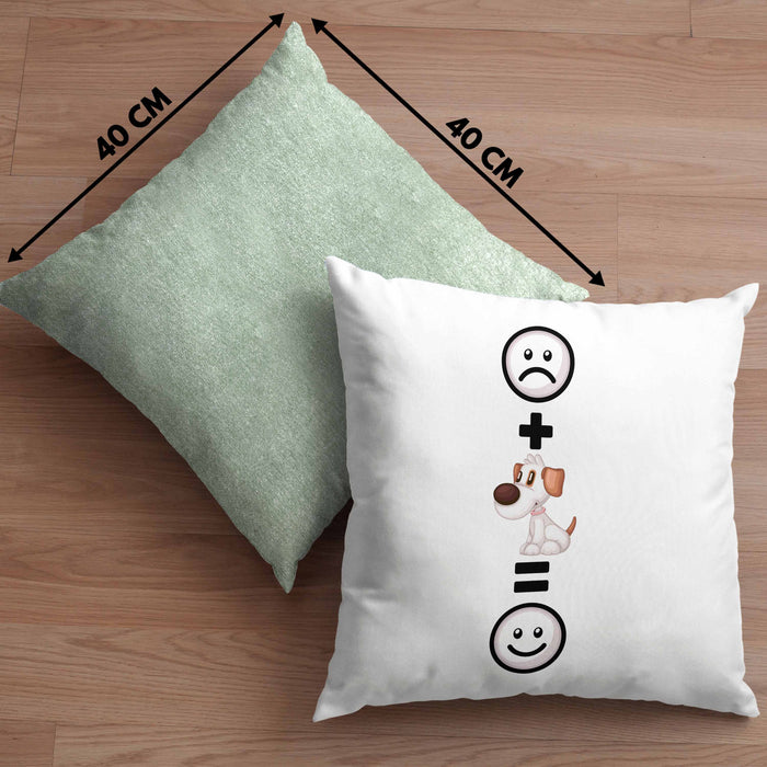 Hund Kissen mit Füllung 40x40 Geschenkidee für Hundemama Hundebesitzer Geburtstag Lustiges Geschenk :( + Hund = :) (Grau) Grün Trendation
