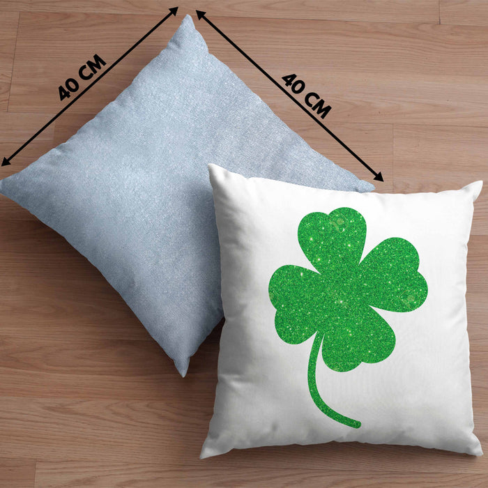 St Patricks Day Kissen mit Füllung 40x40 Klee Kleeblatt Irisch Irland Geschenkidee (Grau) Blau Trendation