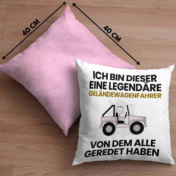 Geländewagenfahrer Geschenk Kissen mit Füllung 40x40 Lustige Geschenkidee Geburtstag für Geländewagenfahrer Ich Bin Dieser Legendäre Geländewagenfahrer Von Dem Alle Geredet Haben (Grau) Rosa Trendation