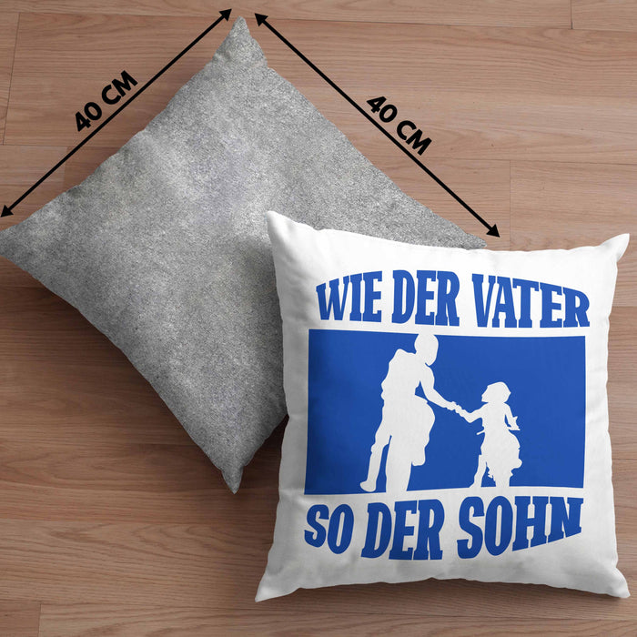 Lustige Motorrad-Kissen mit Füllung 40x40 für Vater und Sohn Geschenk zum Vatertag Wie Der Vater So Der Sohn (Grau) Grau Trendation