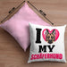 Schäferhund Besitzerin Kissen mit Füllung 40x40 Geschenk Lustiger Spruch Geschenkidee I Love My Schäferhund (Grau) Rosa Trendation