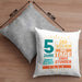 5. Geburtstag Kissen mit Füllung 40x40 Geschenk 5Er Geburtstag Geschenkidee Jungs Mädchen (Grau) Grau Trendation