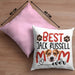 Jack Russell Mom Besitzerin Kissen mit Füllung 40x40 Geschenk Lustiger Spruch Geschenkidee Besitzerin Jack Russell Mama (Grau) Rosa Trendation