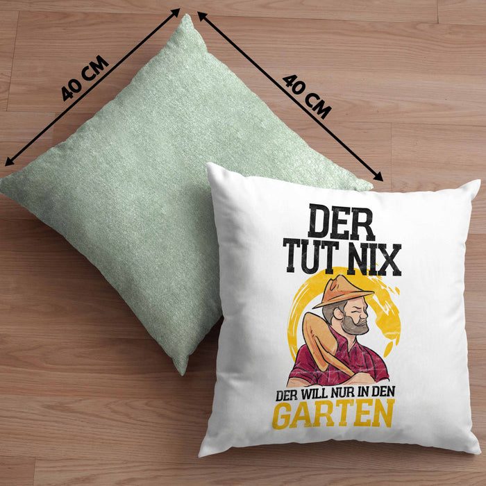 Lustige Kissen mit Füllung 40x40 für Gärtner tolles Geschenk für Hobby- und Landschaftsgärtner (Grau) Grün Trendation