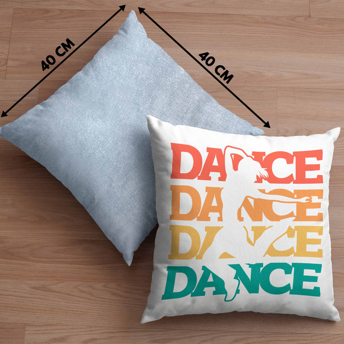 Lustige Tänzer Kissen mit Füllung 40x40 Geschenk für Tanzbegeisterte Tanzlehrer Grafik Dance (Grau) Blau Trendation