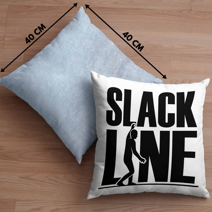 Lustige Kissen mit Füllung 40x40 für Slackliner Geschenk Slackline (Grau) Blau Trendation