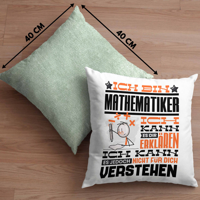 Mathematiker Geschenk Kaffee-Kissen mit Füllung 40x40 Geschenkidee für Mathematiker Ich Bin Mathematiker Ich Kann Es Dir Erklären Jedoch Nicht Für Dich Verstehen Spruch Lustig (Grau) Grün Trendation