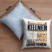 Kellner Geschenk Kaffee-Kissen mit Füllung 40x40 Geschenkidee für Kellner Ich Bin Kellner Ich Kann Es Dir Erklären Jedoch Nicht Für Dich Verstehen Spruch Lustig (Grau) Blau Trendation