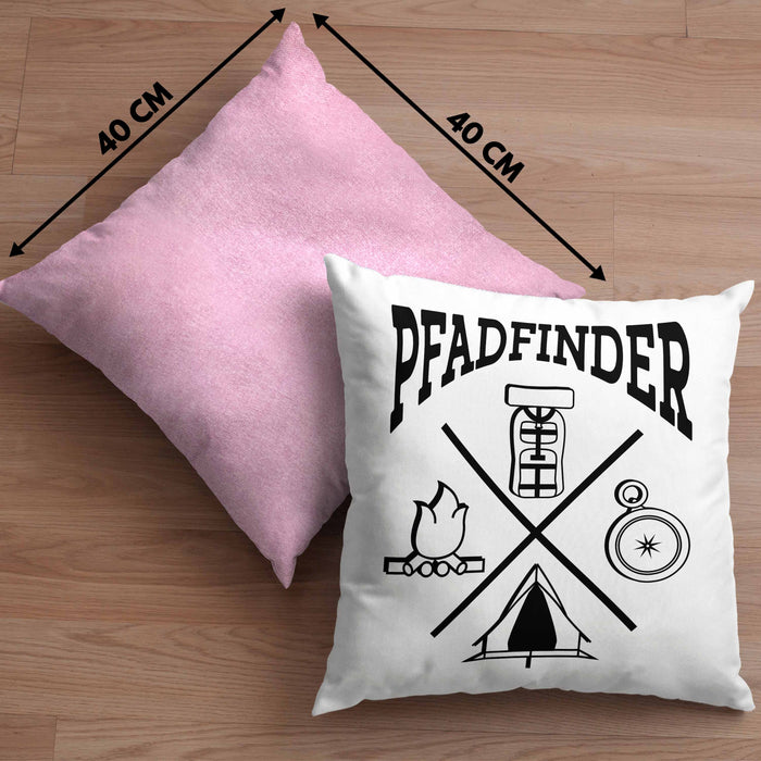 Pfadfinder Kissen mit Füllung 40x40 Geschenk Lustige Geschenkidee Für Pfadfinder (Grau) Rosa Trendation