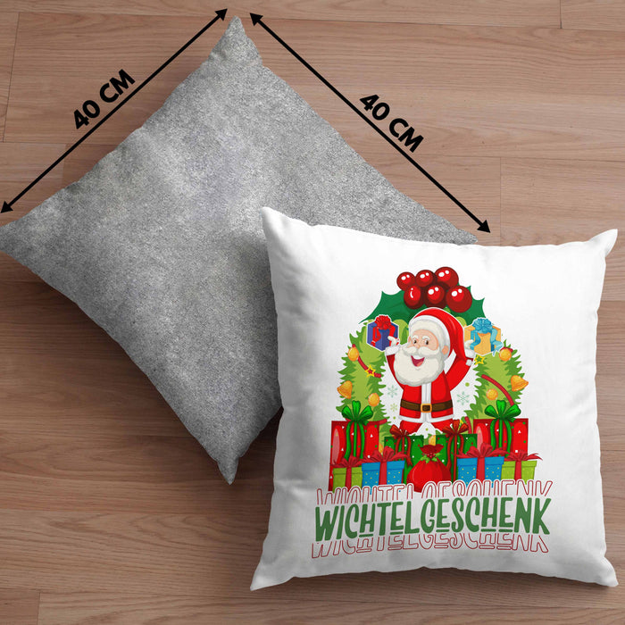 Schrott-Wichtelgeschenk für Frauen Kollegen Geschenk Wichteln Weihnachten Weihnachten Geschenkidee SchrottwichtelnKissen mit Füllung 40x40 (Grau) Grau Trendation
