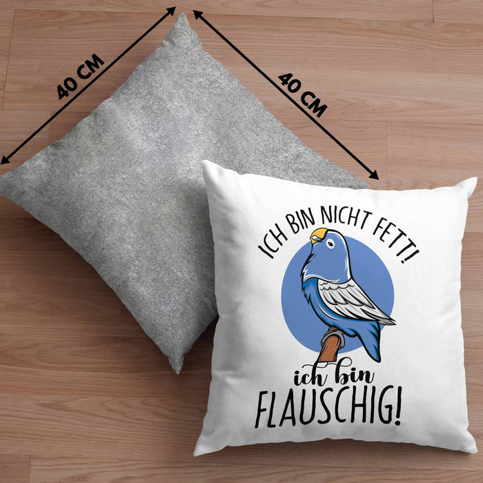 Lustige Papagei-Kissen mit Füllung 40x40 Geschenk für Papagei-Besitzer (Grau) Grau Trendation