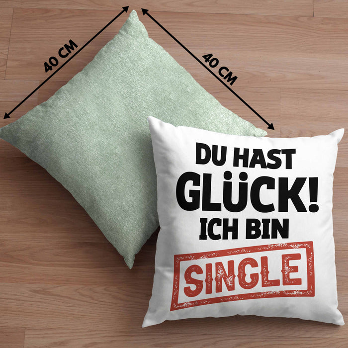 Single Solo Kissen mit Füllung 40x40 Geschenk Kollege Geschenkidee (Grau) Grün Trendation