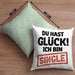 Single Solo Kissen mit Füllung 40x40 Geschenk Kollege Geschenkidee (Grau) Grün Trendation