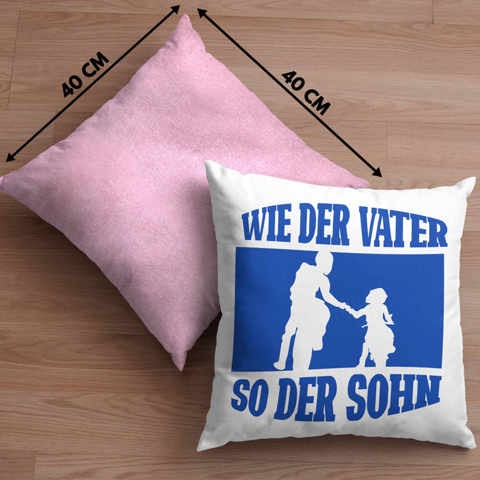 Lustige Motorrad-Kissen mit Füllung 40x40 für Vater und Sohn Geschenk zum Vatertag Wie Der Vater So Der Sohn (Grau) Rosa Trendation