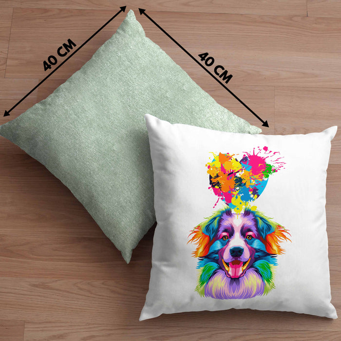 Border Collies Herz Farbe Besitzer Kissen mit Füllung 40x40 Geschenk Lustiger Spruch Geschenkidee Border Collies Liebhaber (Grau) Grün Trendation