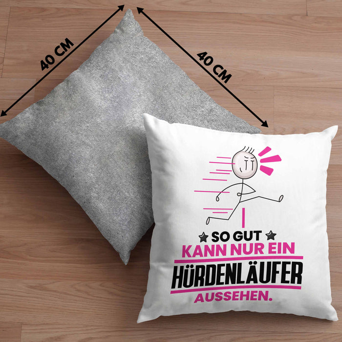Hürdenläufer Geschenk Kissen mit Füllung 40x40 So Gut Kann Nur Ein Hürdenläufer Aussehen Geschenkidee (Grau) Grau Trendation