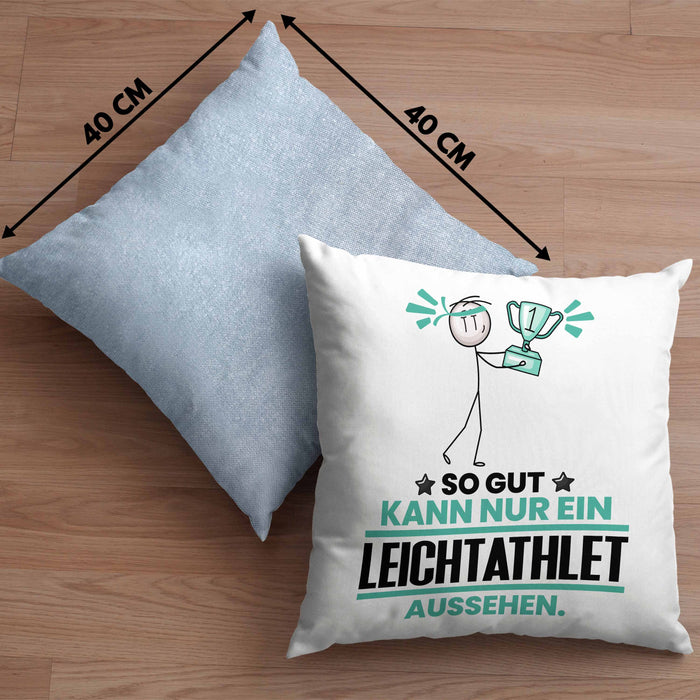 Leichtathlet Geschenk Kissen mit Füllung 40x40 So Gut Kann Nur Ein Leichtathlet Aussehen Geschenkidee (Grau) Blau Trendation