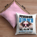 Australian Shepherd Besitzerin Kissen mit Füllung 40x40 Geschenk Lustiger Spruch Geschenkidee Personal Stalker (Grau) Rosa Trendation