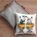 Lustige "Ich Ohne Kaffee Ich Mit Kaffee" Geschenk für KaffeeliebhaberKissen mit Füllung 40x40 (Grau) Grau Trendation