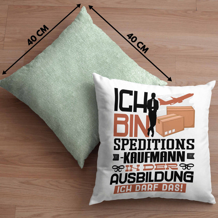 Speditionskaufmann Ausbildung Kissen mit Füllung 40x40 Geschenk Ich Bin Speditionskaufmann In Der Ausbildung Ich Darf Das Geschenkidee Spruch (Grau) Grün Trendation