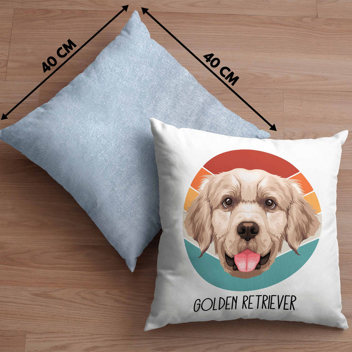 Golden Retriever Besitzer Kissen mit Füllung 40x40 Geschenk Lustiger Spruch Geschenkidee Golden Retriever Mama Papa (Grau) Blau Trendation