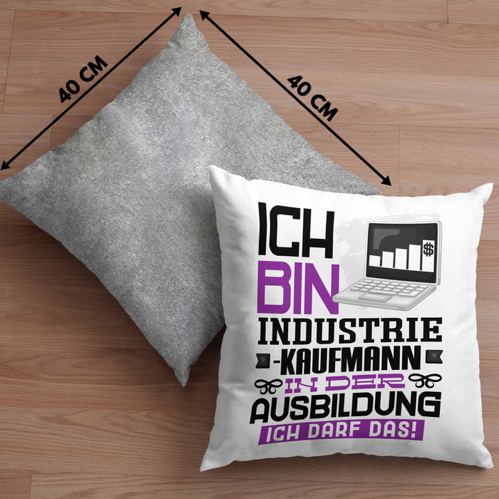 Industriekaufmann Ausbildung Kissen mit Füllung 40x40 Geschenk Ich Bin Industriekaufmann In Der Ausbildung Ich Darf Das Geschenkidee Spruch (Grau) Grau Trendation