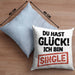Single Solo Kissen mit Füllung 40x40 Geschenk Kollege Geschenkidee (Grau) Blau Trendation