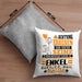 Enkel Geschenk Kissen mit Füllung 40x40 Lustiger Spruch Erheben Sie Sich Der Enkel Betritt den Raum (Grau) Grau Trendation