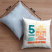 5. Geburtstag Kissen mit Füllung 40x40 Geschenk 5Er Geburtstag Geschenkidee Jungs Mädchen (Grau) Blau Trendation