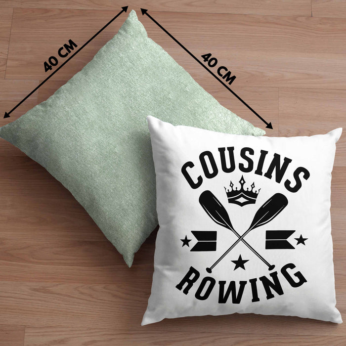 Cousins Rowing Kissen mit Füllung 40x40 Geschenk Rudern Paddelboot Cousinen-Treff Cousins (Grau) Grün Trendation