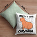 Respect The Capybara Kissen mit Füllung 40x40 Capybara Tier Geschenk für Capybara Liebhaber (Grau) Grün Trendation
