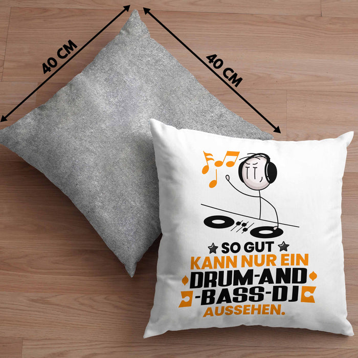 Drum-and-Bass-DJ Geschenk Kissen mit Füllung 40x40 So Gut Kann Nur Ein Drum-and-Bass-DJ Aussehen Geschenkidee (Grau) Grau Trendation