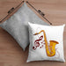 Lustige Saxofon-Kissen mit Füllung 40x40 Geschenk Saxofonspieler Geschenkidee (Grau) Grau Trendation