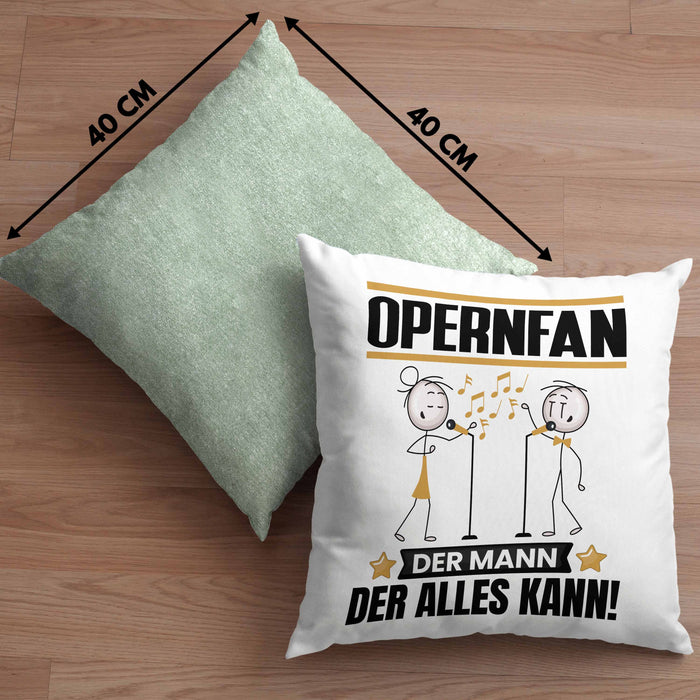 Opernfan Kissen mit Füllung 40x40 Geschenk für Opernfan Der Mann Der Alles Kann Geschenkidee zum Geburtstag (Grau) Grün Trendation