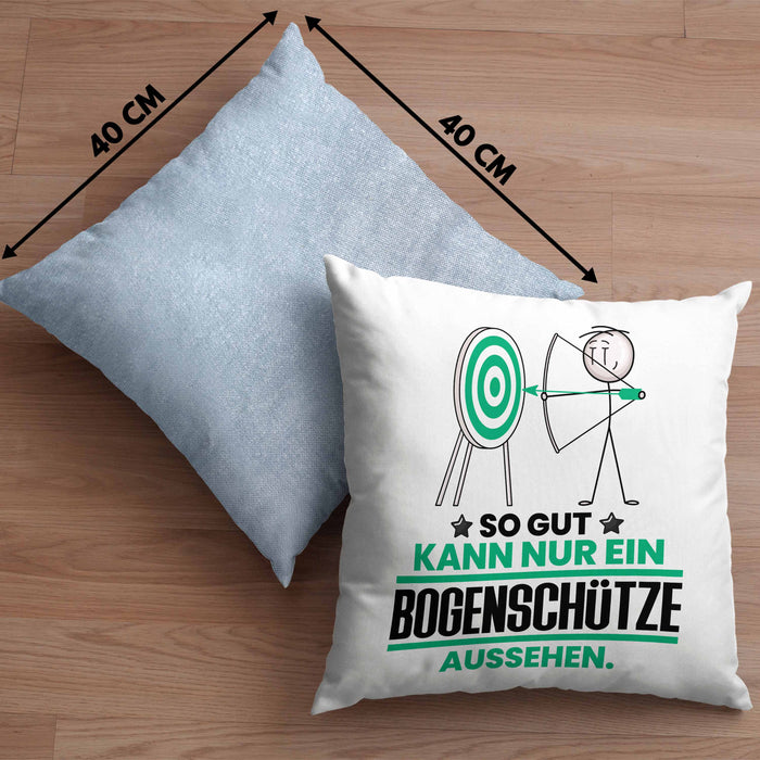 Bogenschütze Geschenk Kissen mit Füllung 40x40 So Gut Kann Nur Ein Bogenschütze Aussehen Geschenkidee (Grau) Blau Trendation
