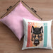 Schäferhund Besitzer Kissen mit Füllung 40x40 Geschenk Lustiger Spruch Geschenkidee Retro Vinatge Schäferhund (Grau) Rosa Trendation