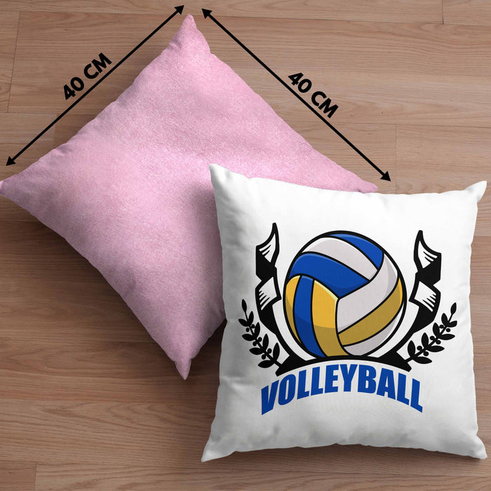Volleyball-Kissen mit Füllung 40x40 Geschenk für Volleyball-Spieler Geschenkidee (Grau) Rosa Trendation