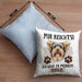 Yorkie Besitzer Kissen mit Füllung 40x40 Geschenk Lustiger Spruch Geschenkidee Mir Reichts Ich Geh Zu Meinem Yorkie (Grau) Blau Trendation