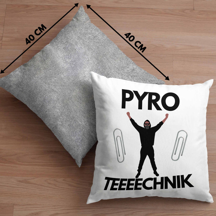 Pyrotechnik Kissen mit Füllung 40x40 Geschenk Pyrotechnik Ist Doch Kein Verbrechen Meme (Grau) Grau Trendation