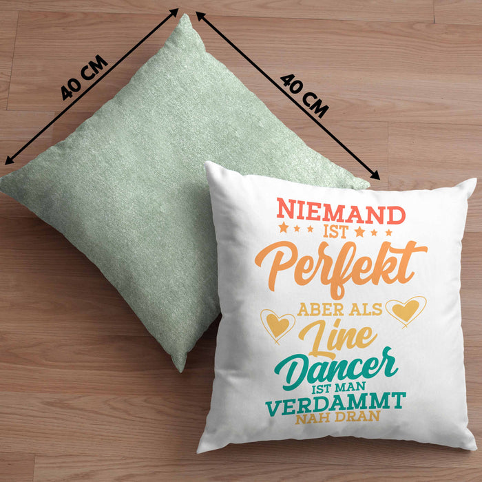 Lustige Line Dance Kissen mit Füllung 40x40 - Tolles Geschenk für Line Dance Enthusiasten "Niemand Ist toll Aber Als Lincedancer" (Grau) Grün Trendation