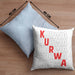Kurwa Kissen mit Füllung 40x40 Polen Polska (Grau) Blau Trendation