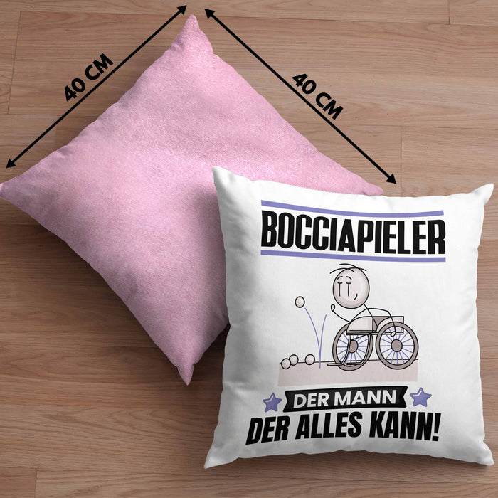 Bocciapieler Kissen mit Füllung 40x40 Geschenk für Bocciapieler Der Mann Der Alles Kann Geschenkidee zum Geburtstag (Grau) Rosa Trendation