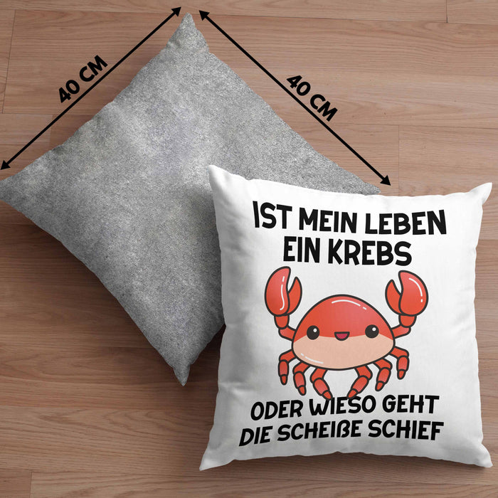 Dank Meme Kissen mit Füllung 40x40 Spruch Internet Meme Geschenkidee Depressionen Ist Mein Leben Ein Krebs Oder Wieso Geht Die SCH Schief? (Grau) Grau Trendation